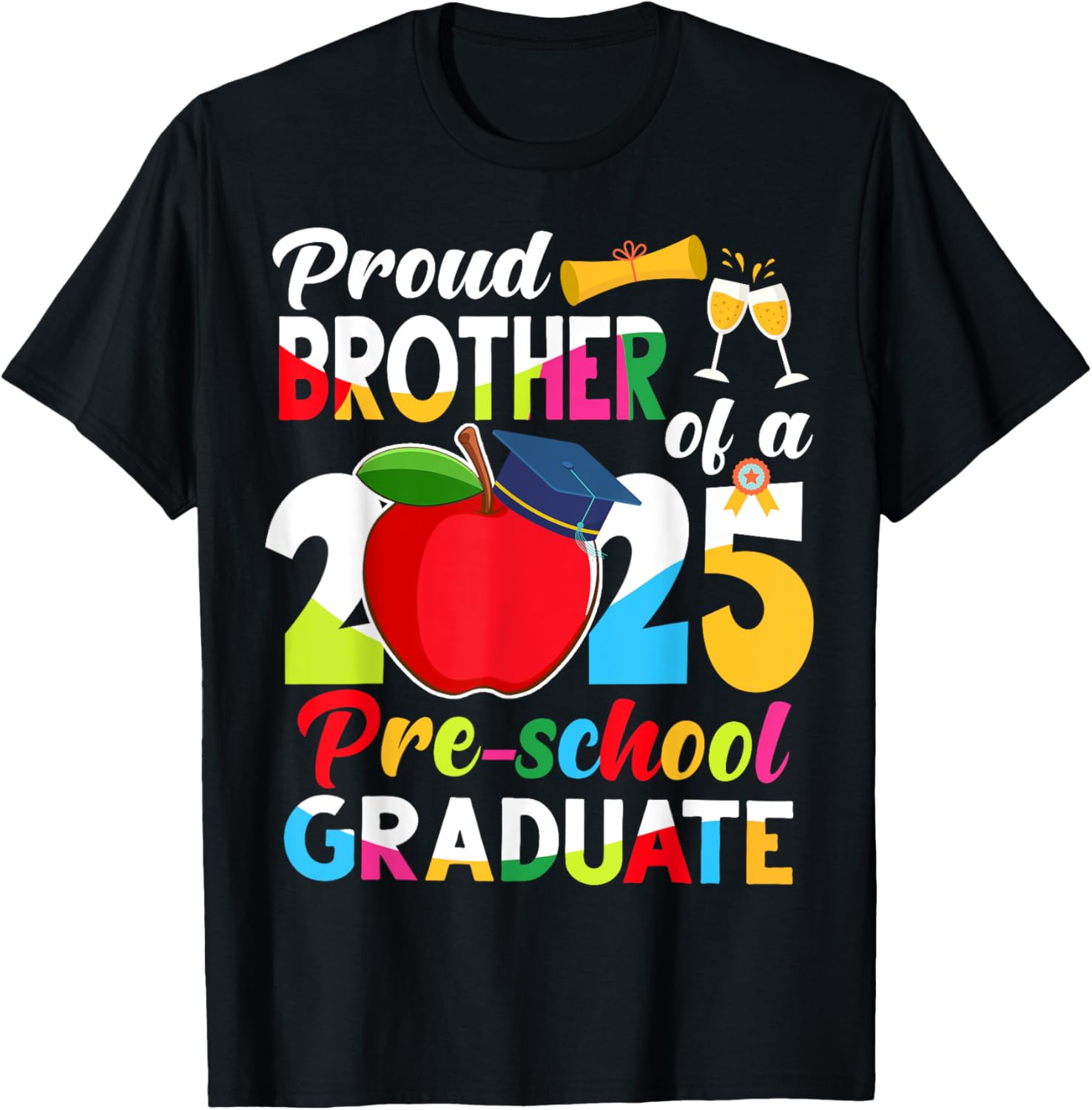 Proud Brother of 2025 Pre-K Graduate Graduation T-Shirt for Kids - 1