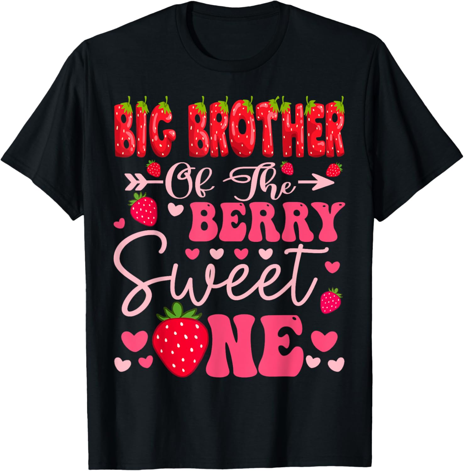 Big Brother Berry Sweet Strawberry 1st Birthday T-Shirt for Kids - 6