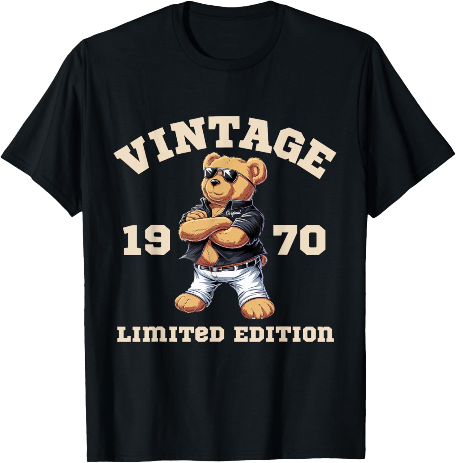 Mens Vintage 55th Birthday Teddy Bear T-Shirt for 1970 Born Lovers - 5