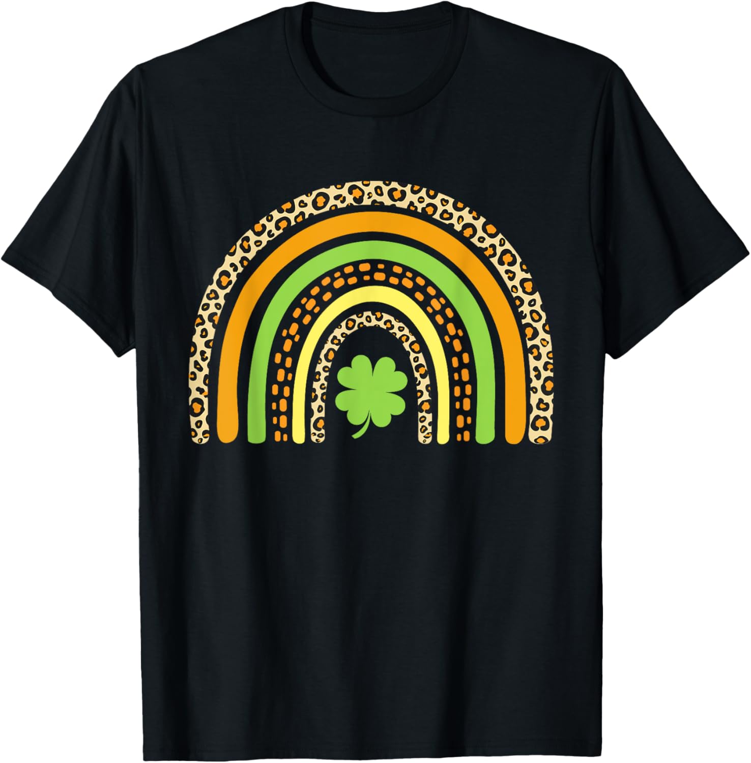 St Patrick's Day Leopard Rainbow Clover T-Shirt for Festive Fun - 6