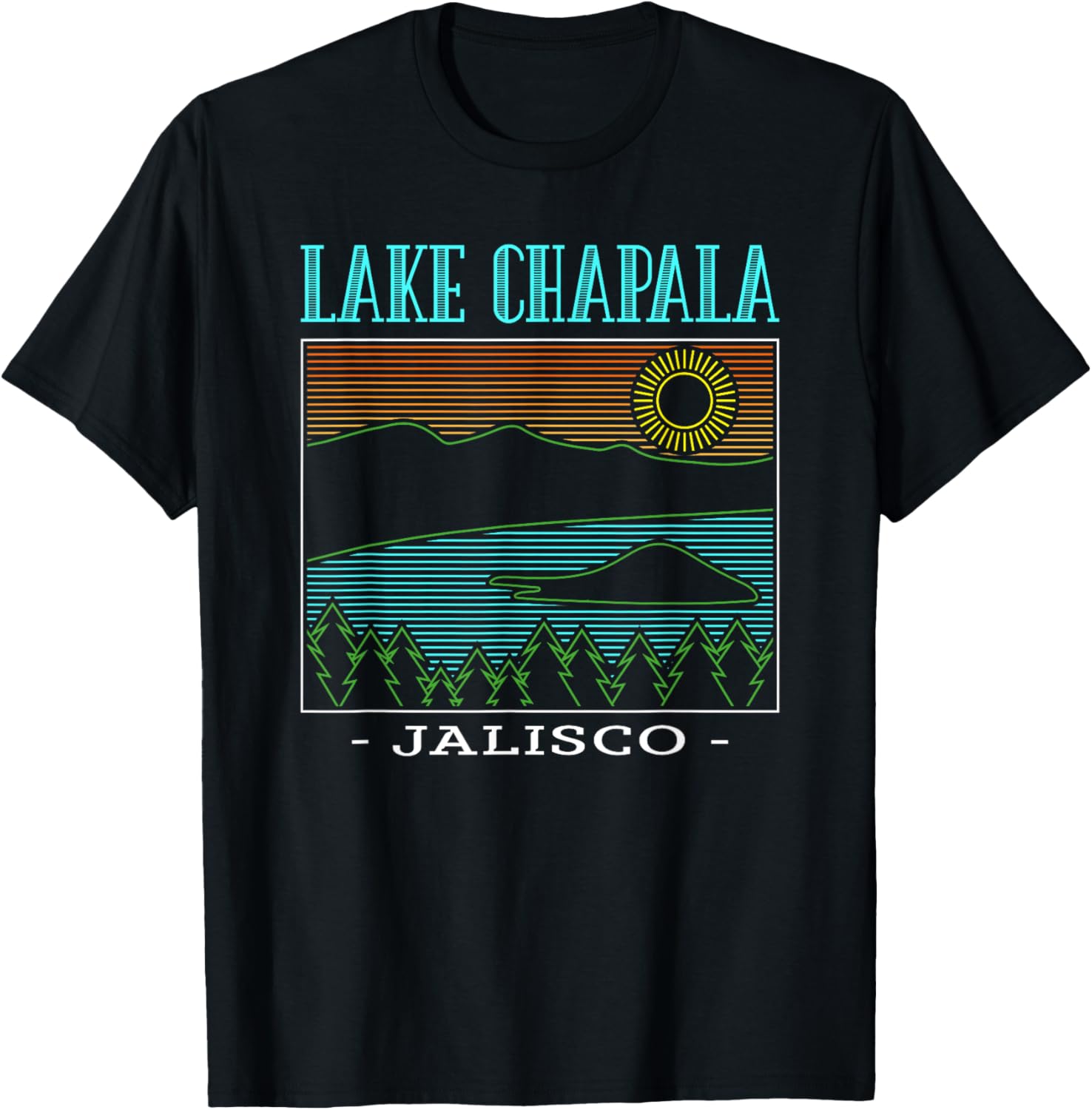 Lake Chapala Jalisco Mountains Vintage T-Shirt for Outdoor Lovers - 16