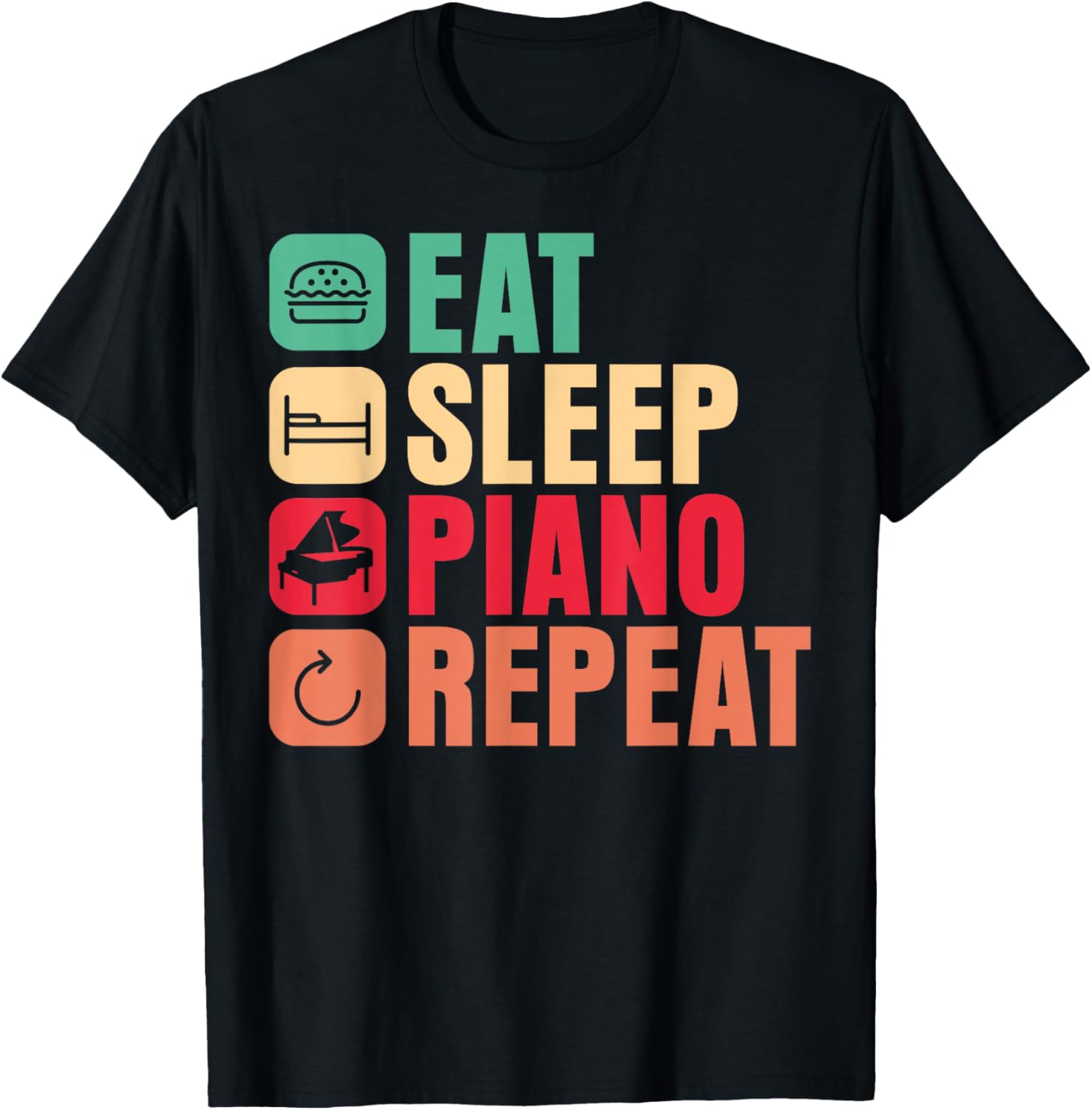 Piano Teacher Eat Sleep Repeat T-Shirt for Music Lovers and Pianists - 9