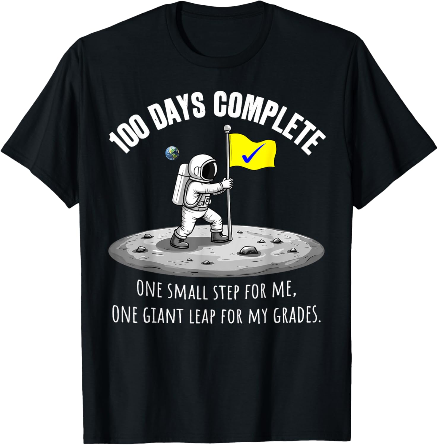 100th Day of School Astronaut on Moon T-Shirt for Kids Fun Celebration - 18