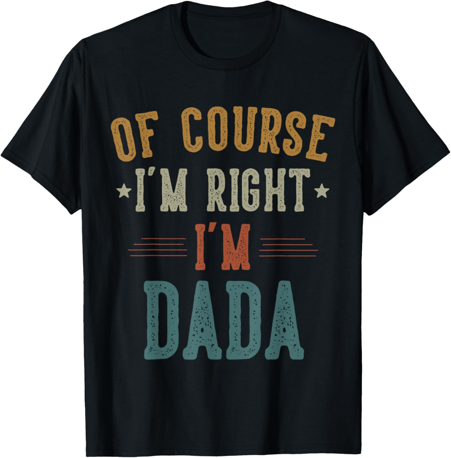 Vintage Father's Day T-Shirt Of Course I'm Right Dada Dad Gift - 15