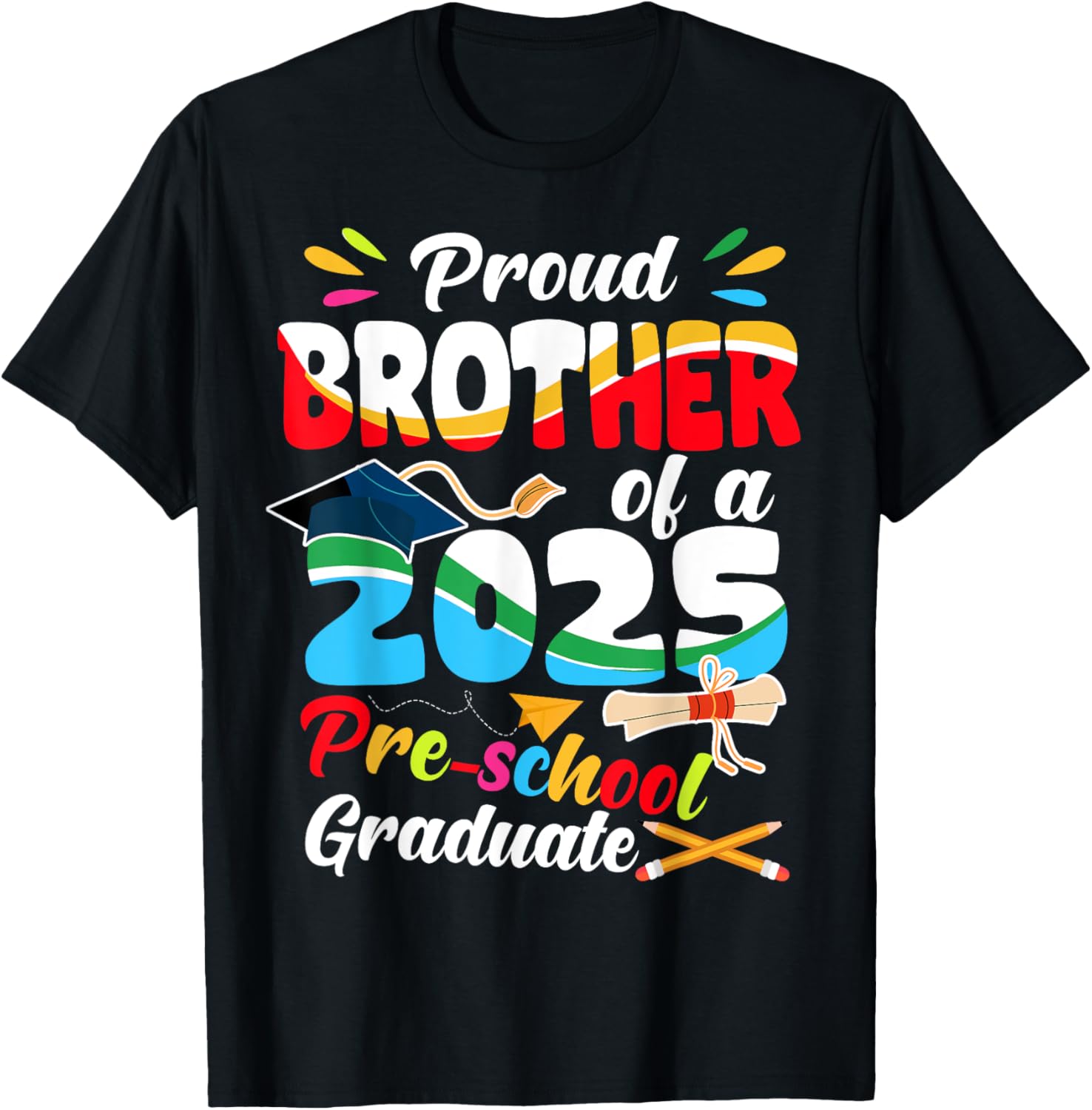 Proud Brother of Pre-K Graduate 2025 T-Shirt for Graduation Celebrations - 6