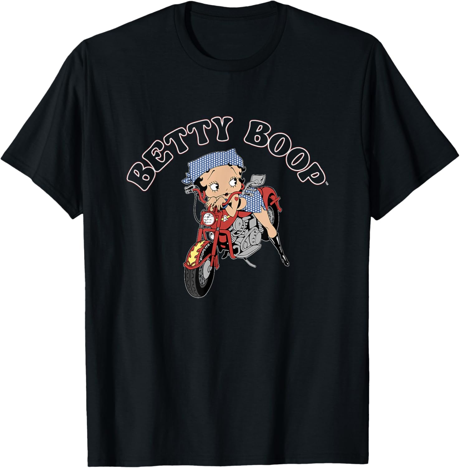 Betty Boop 4th of July Red White & Biker T-Shirt for Fun Celebrations - 4