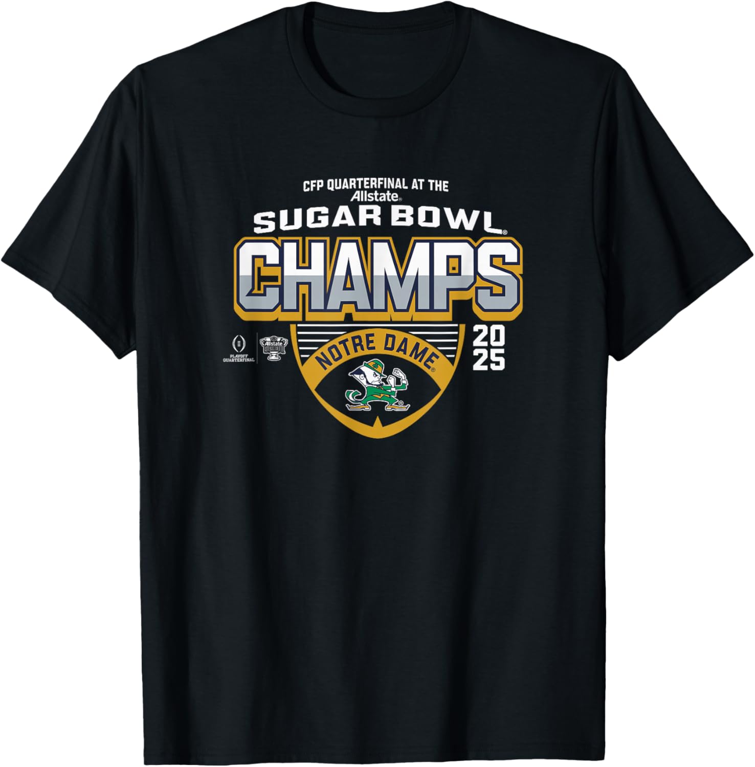 Notre Dame Fighting Irish 2025 Sugar Bowl Champs Black T-Shirt - 1