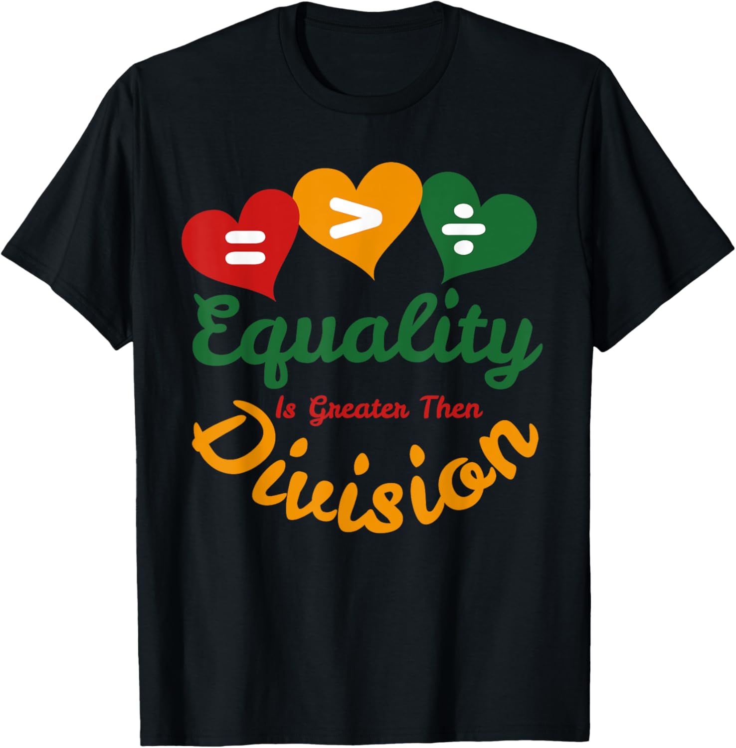 Heart of Equality Black History Month Math T-Shirt for Proud Supporters - 6
