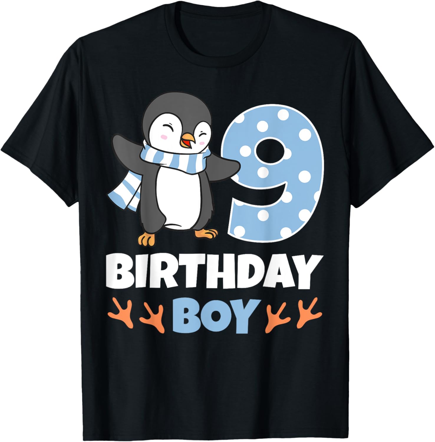 Penguin 9th Birthday Winter Theme T-Shirt for Boys Fun Celebration - 23