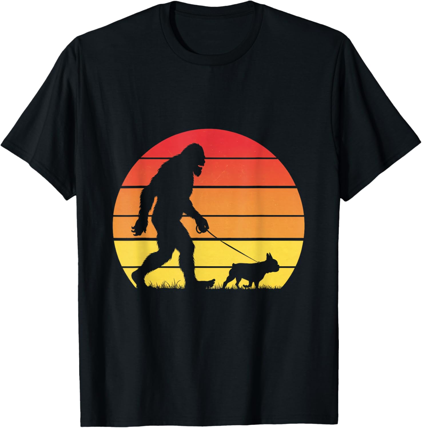 Bigfoot Walking French Bulldog Hiking T-Shirt for Dog Lovers - 2