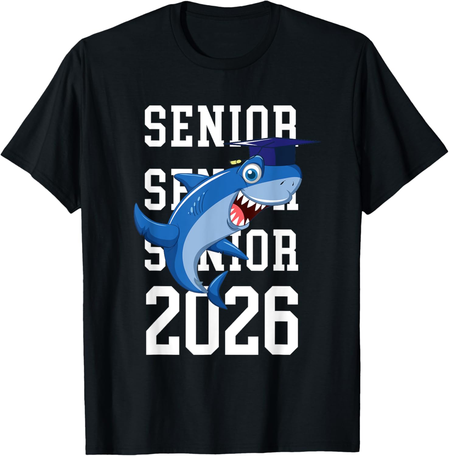 Shark Senior 2026 Graduation T-Shirt for College and Grad School Achievement - 5