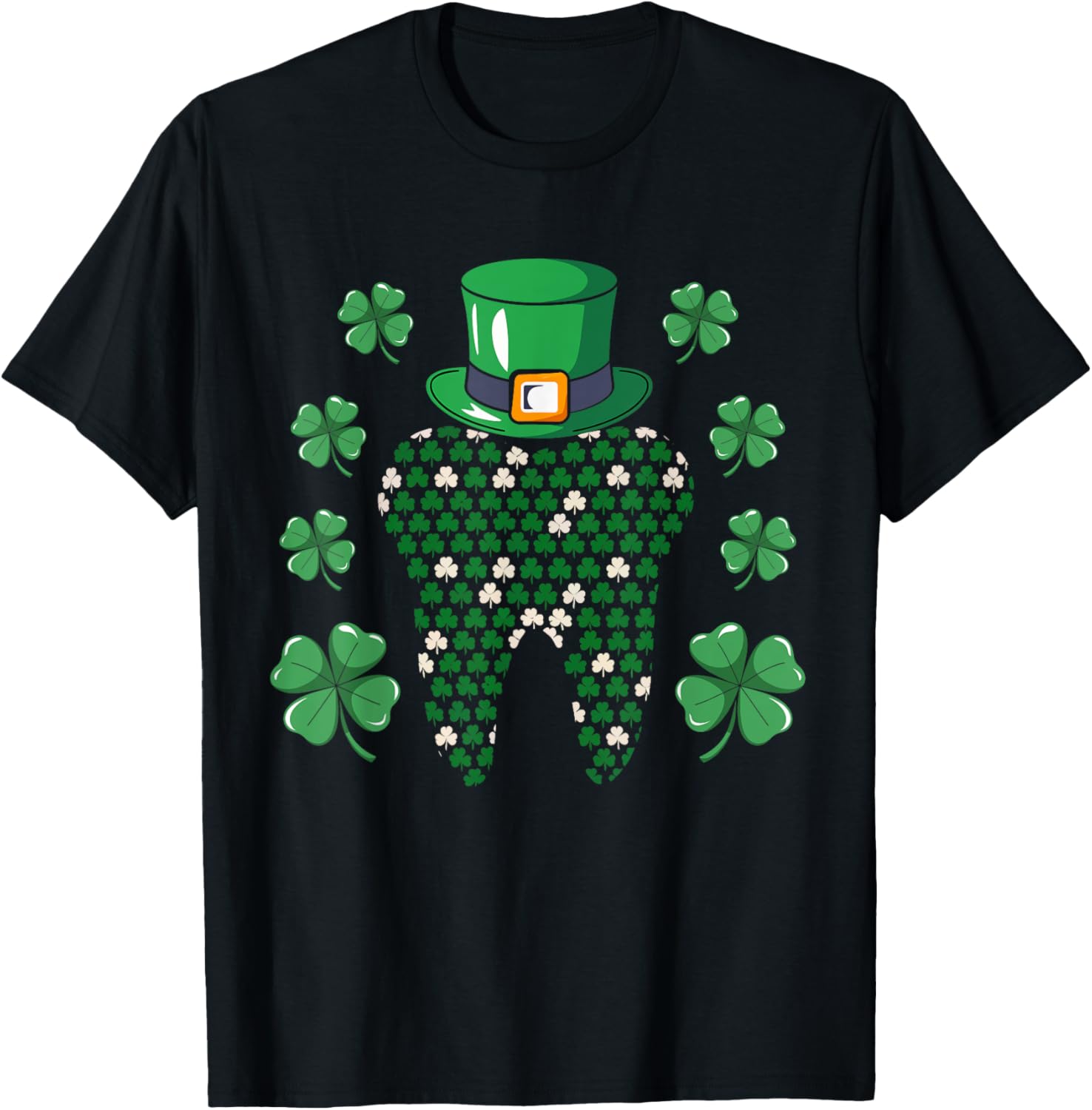Tooth Leprechaun Hat St Patrick's Day Dentist T-Shirt for Men - 12