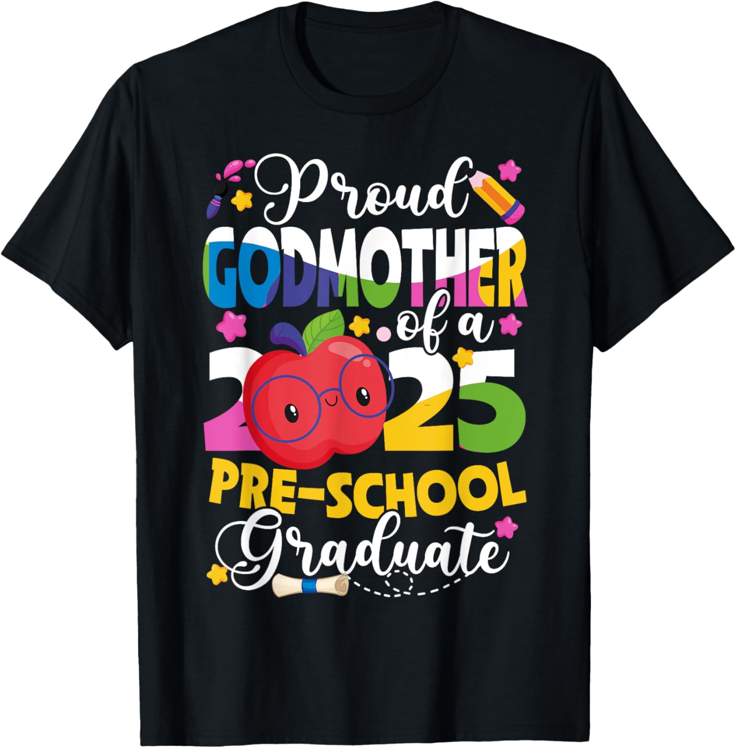 Proud Godmother of 2025 Pre-K Graduate T-Shirt for Celebration Fun - 9