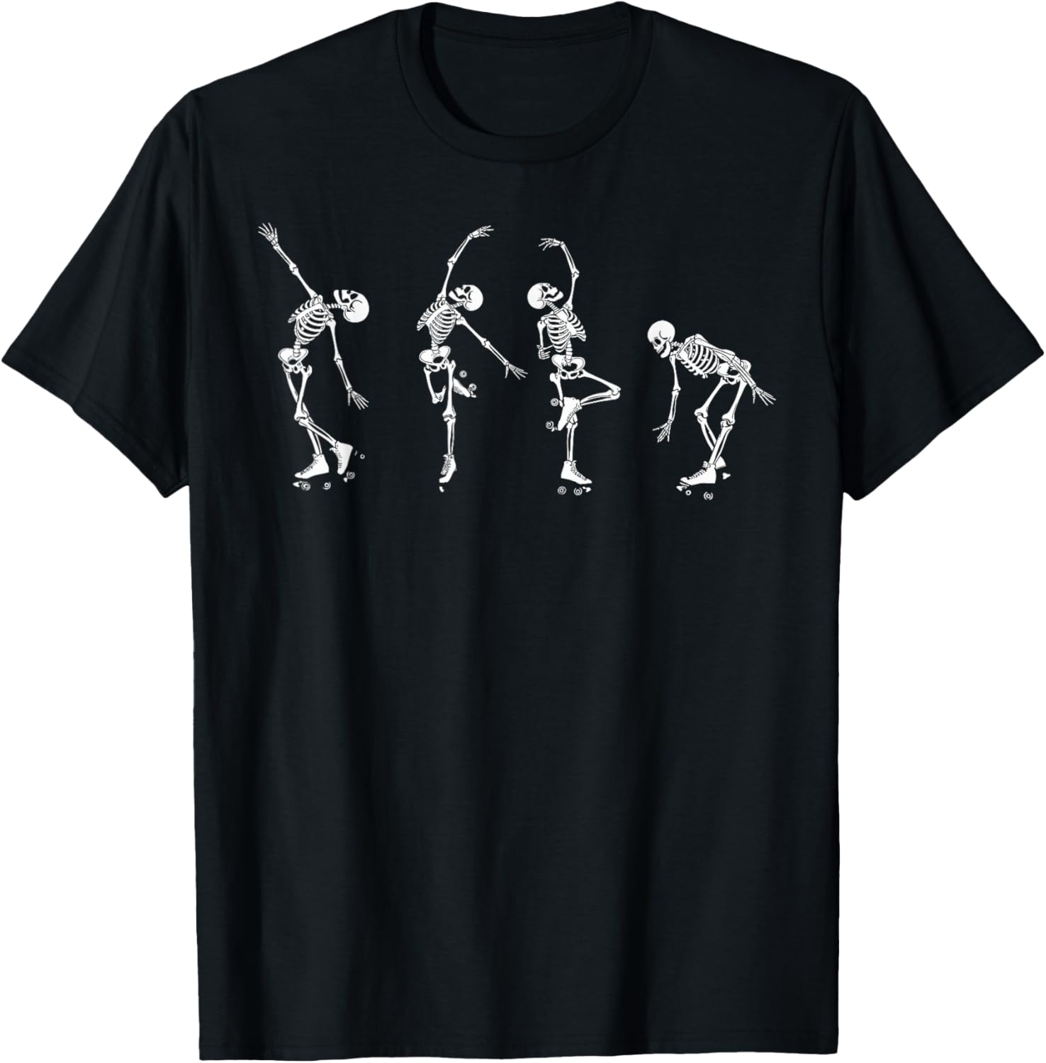 Skeletons Dancing on Roller Skates T-Shirt for Roller Derby Fans - 14