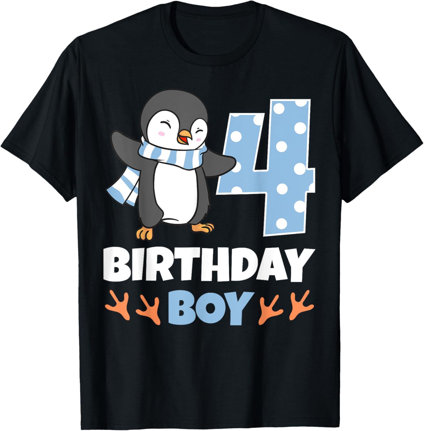 Adorable Penguin 4th Birthday Boy Winter Theme Party T-Shirt - 5