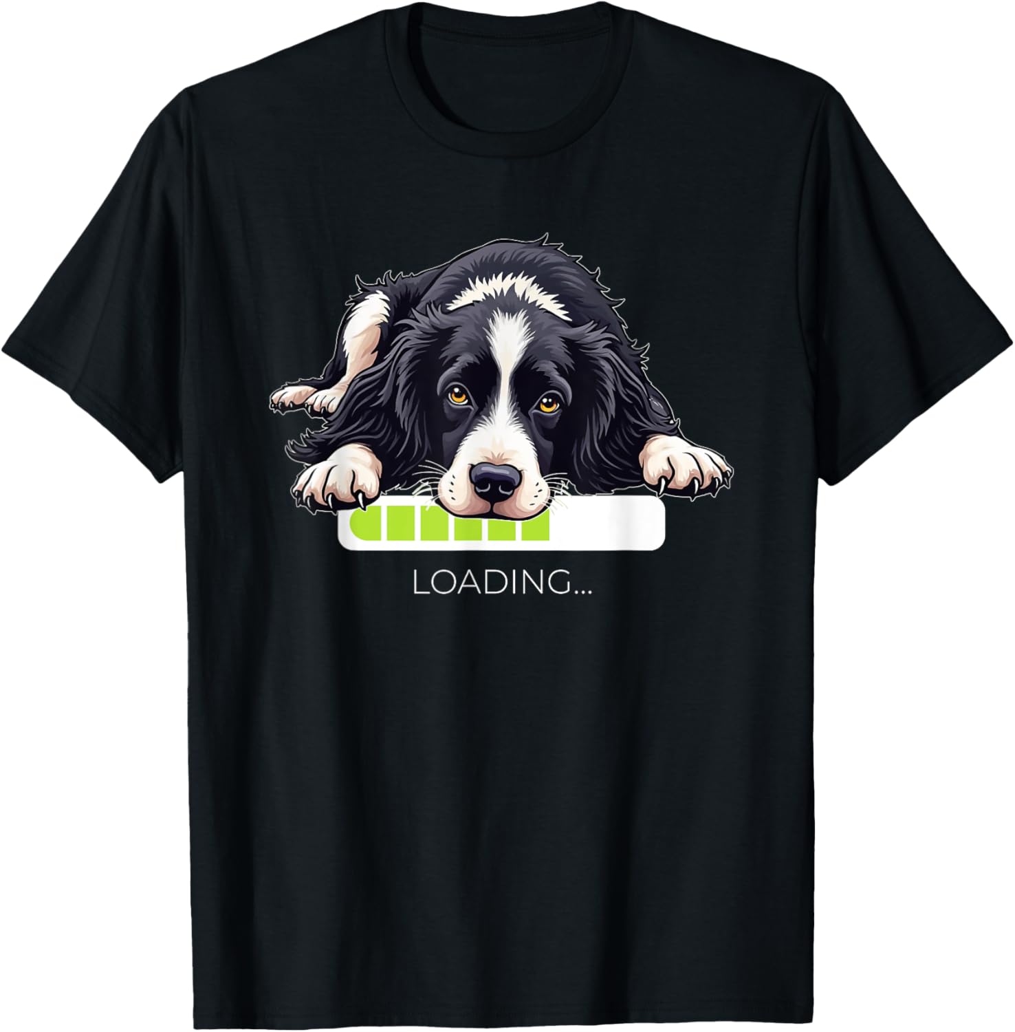English Springer Spaniel Dog Loading T-Shirt for Men and Women - 1