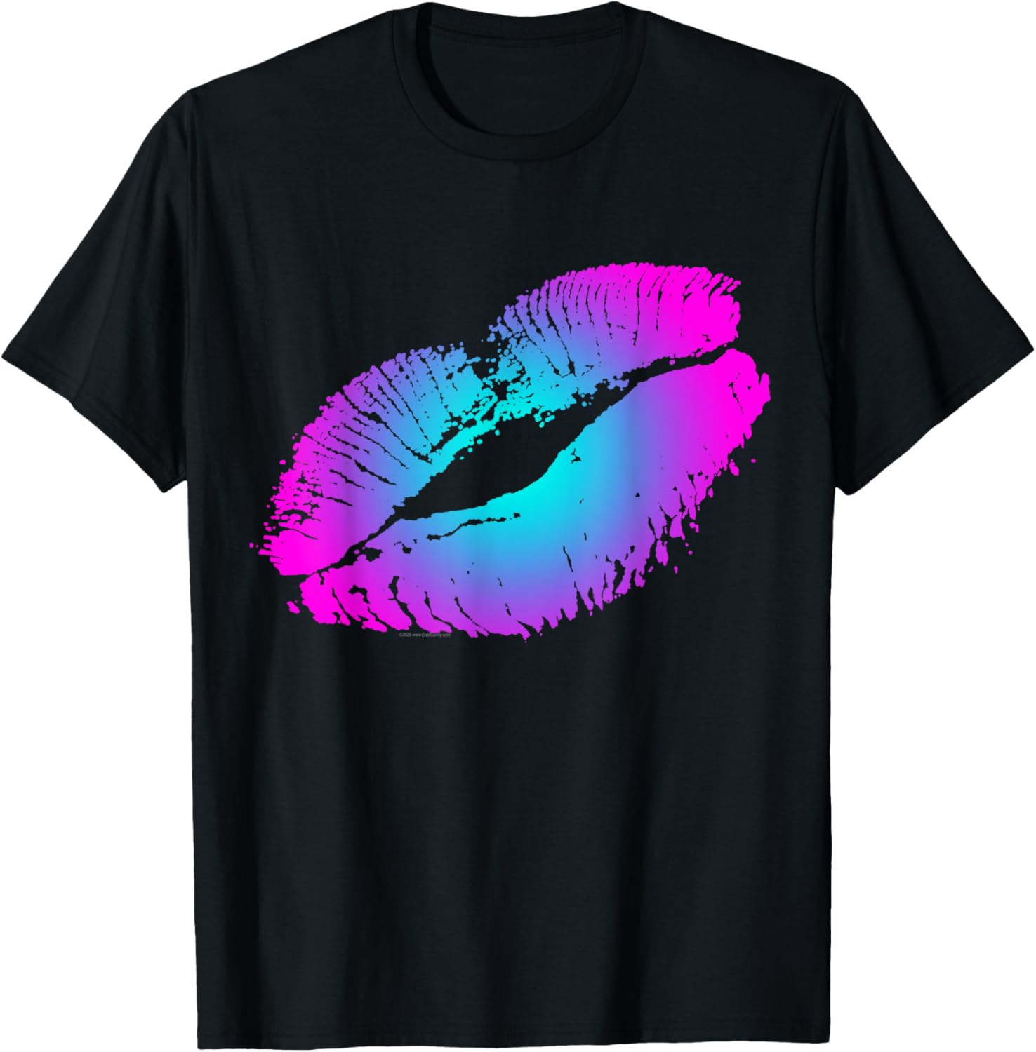 Ombre Lips 80's Costume T-Shirt for Retro Gen X Band Lovers - 1