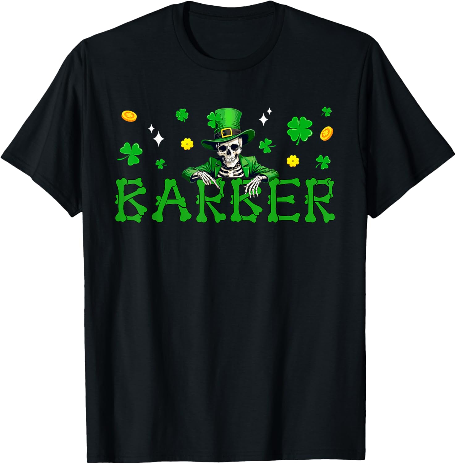 St. Patrick's Day Skeleton Shamrock T-Shirt for Irish Job Fans - 4