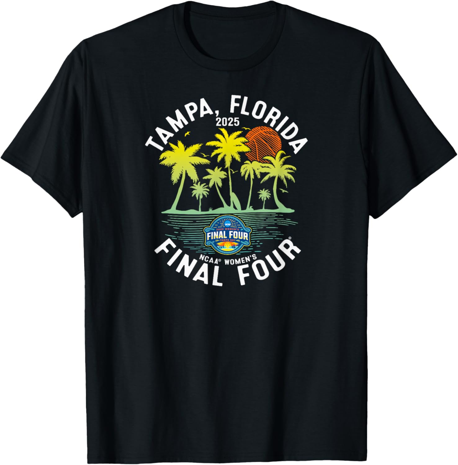 NCAA Final Four 2025 Women's Basketball Tampa Bay Palm Black T-Shirt - 1
