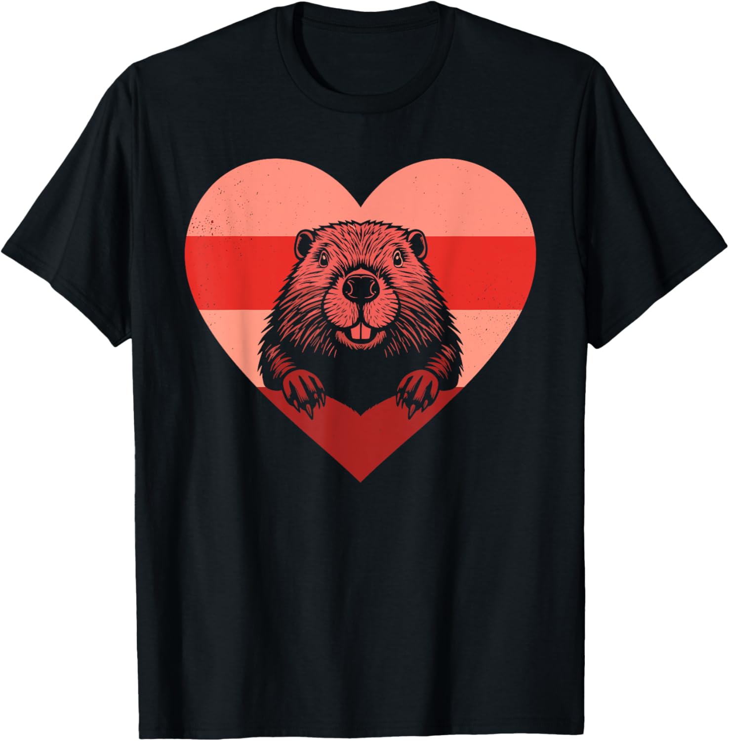 Retro Heart Beaver Vintage Valentine T-Shirt for Everyone - Fun Gift Idea - 3