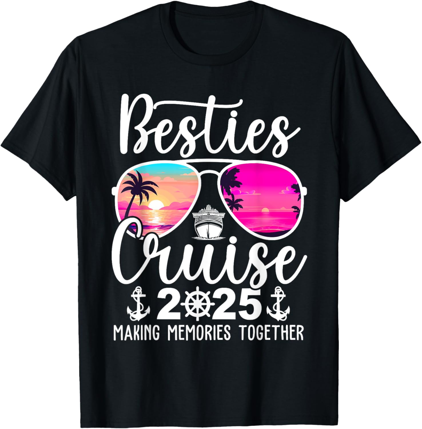 Besties Cruise 2025 Summer Vacation T-Shirt for Fun Travel Memories - 15