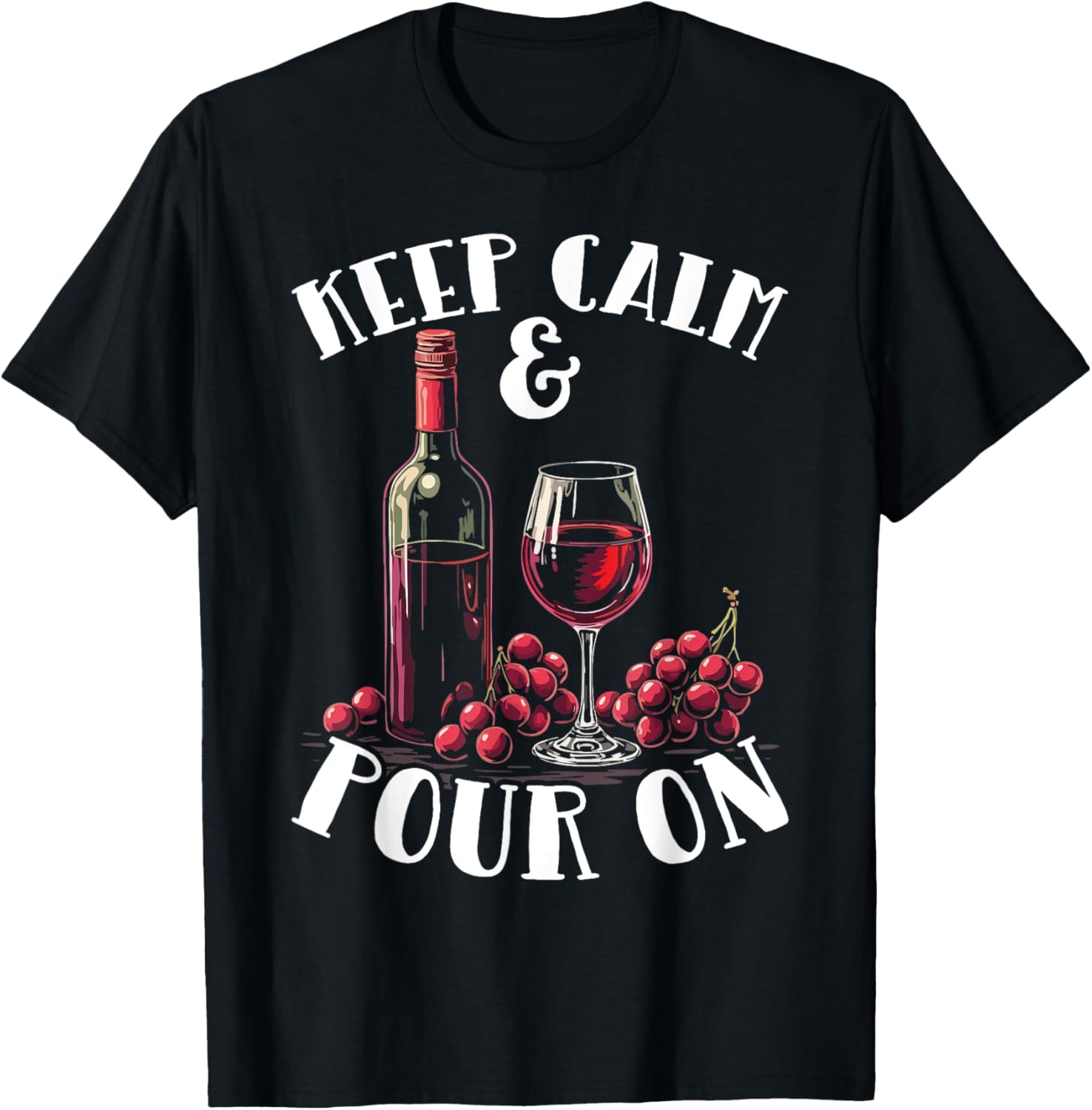 Wine Lover T-Shirt with Pouring Wine Glass Design for Wine Enthusiasts - 2