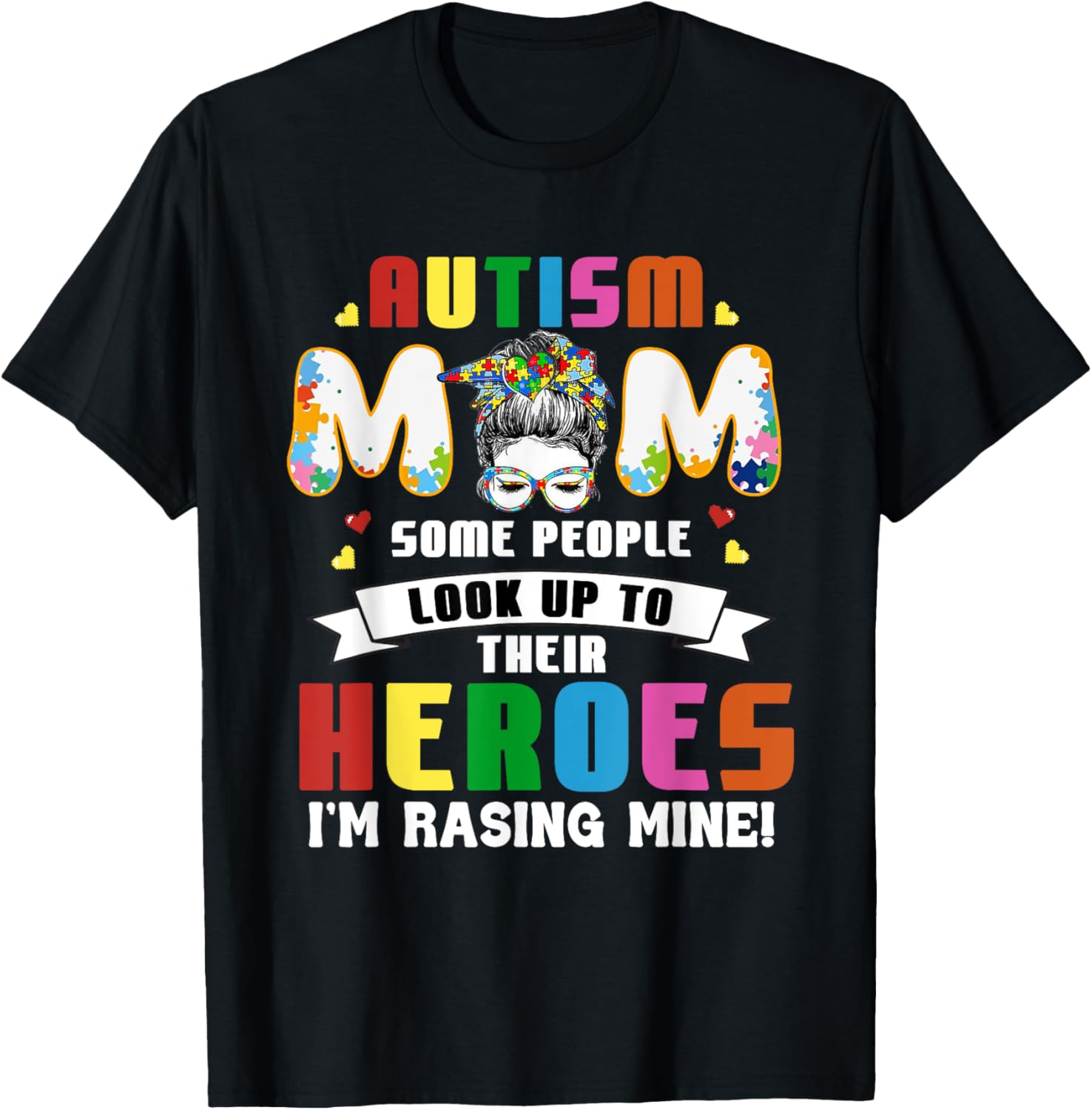 Autism Mom Raising a Hero T-Shirt for Supportive Mothers - 3