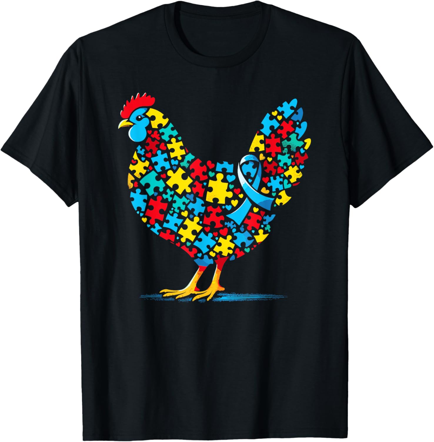 Autism Awareness Chicken Puzzle T-Shirt for Men, Women, Kids - 1
