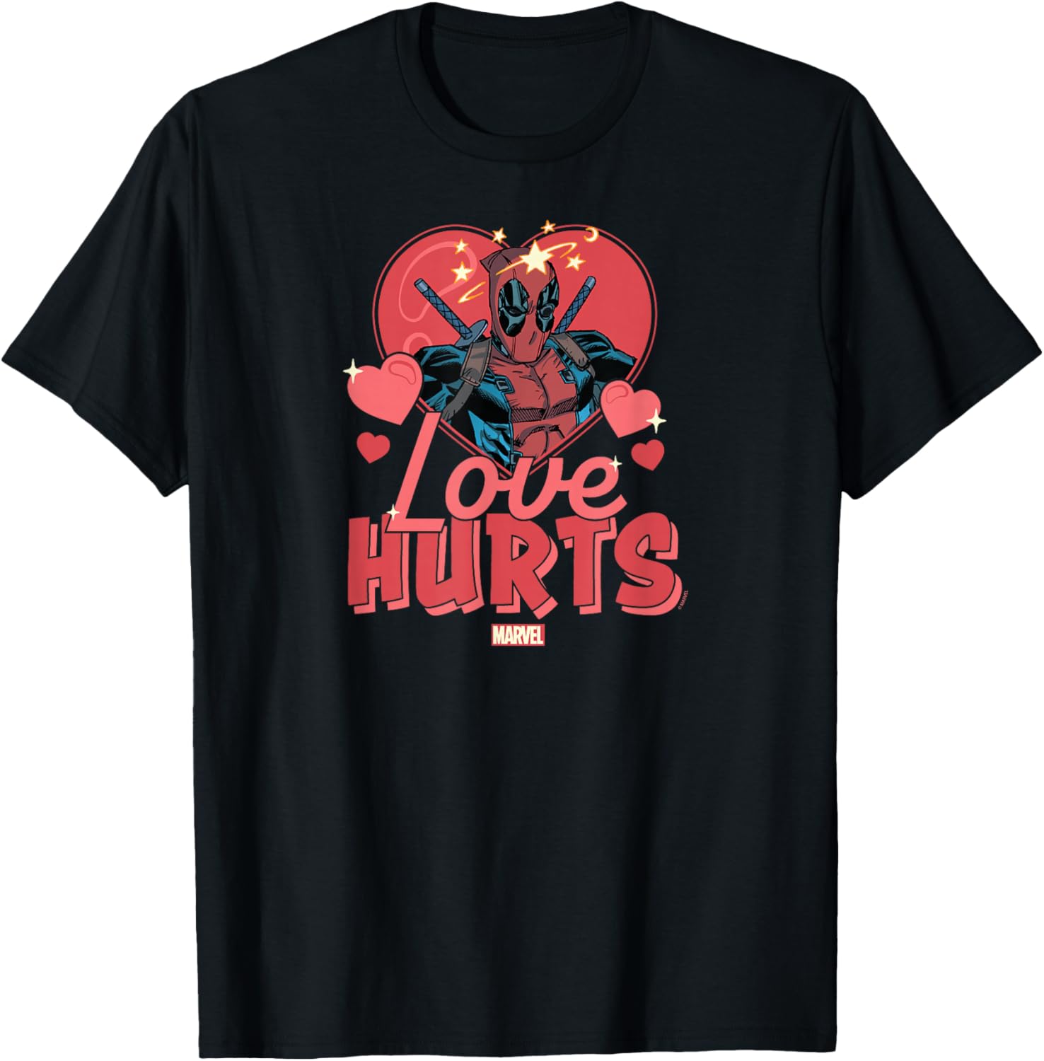 Deadpool Love Hurts Valentine's Day T-Shirt for Comic Fans and Couples - 3