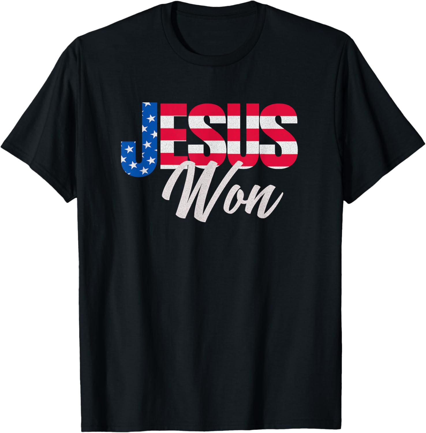 Patriotic Christian T-Shirt Jesus Won Design for Faith and Freedom Fans - 11