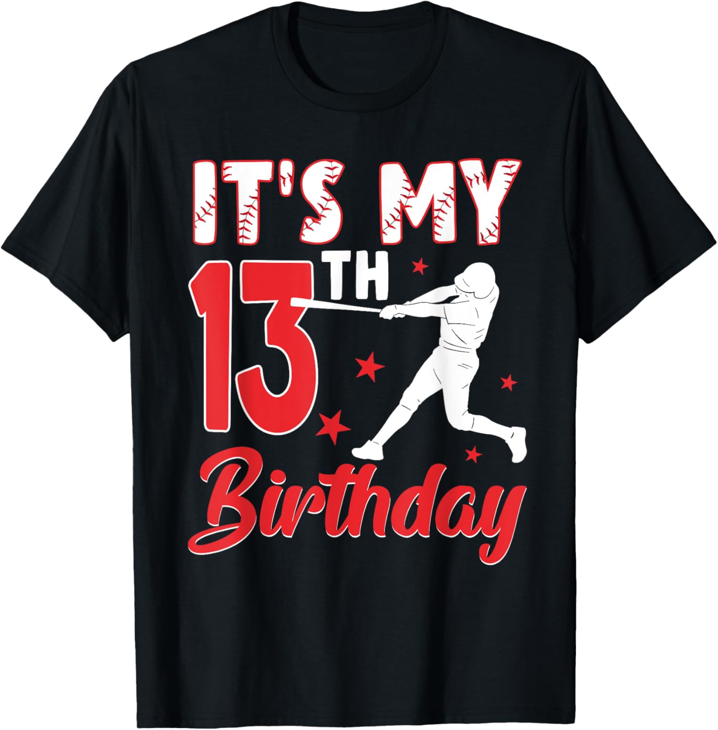 It's My 13th Birthday Boy Baseball Party T-Shirt for 13 Year Olds - 2