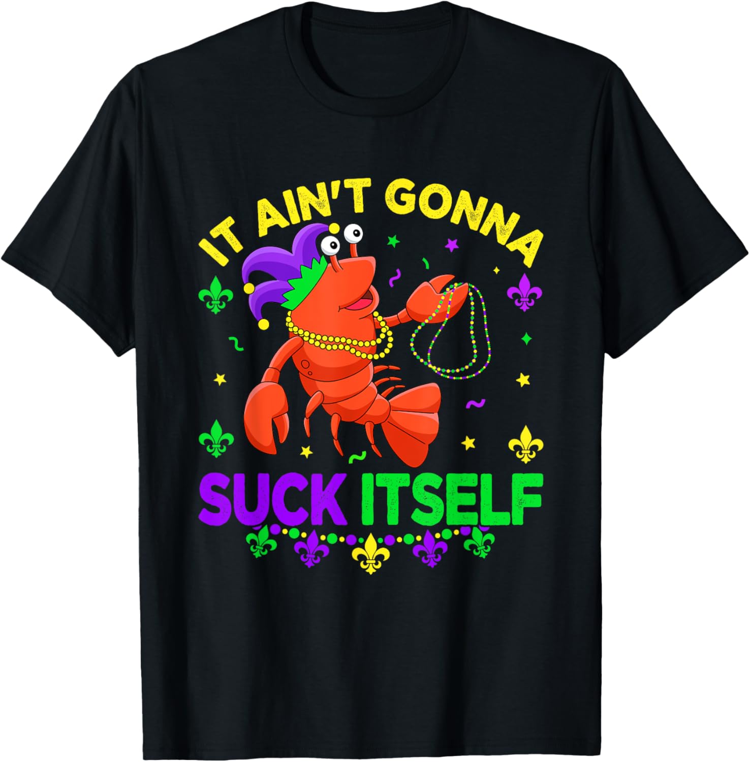 Fun Crawfish Jester Beads Mardi Gras T-Shirt for Festive Celebrations - 8