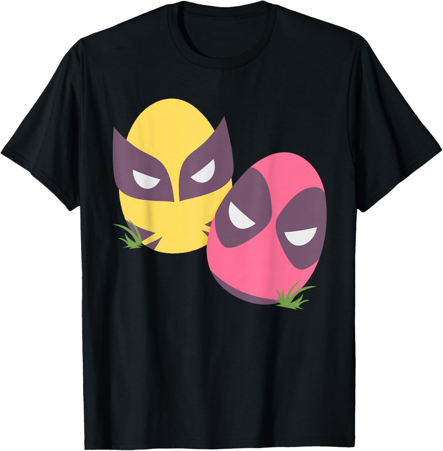 Marvel Deadpool and Wolverine Pastel Easter Eggs T-Shirt for Spring Fun - 4