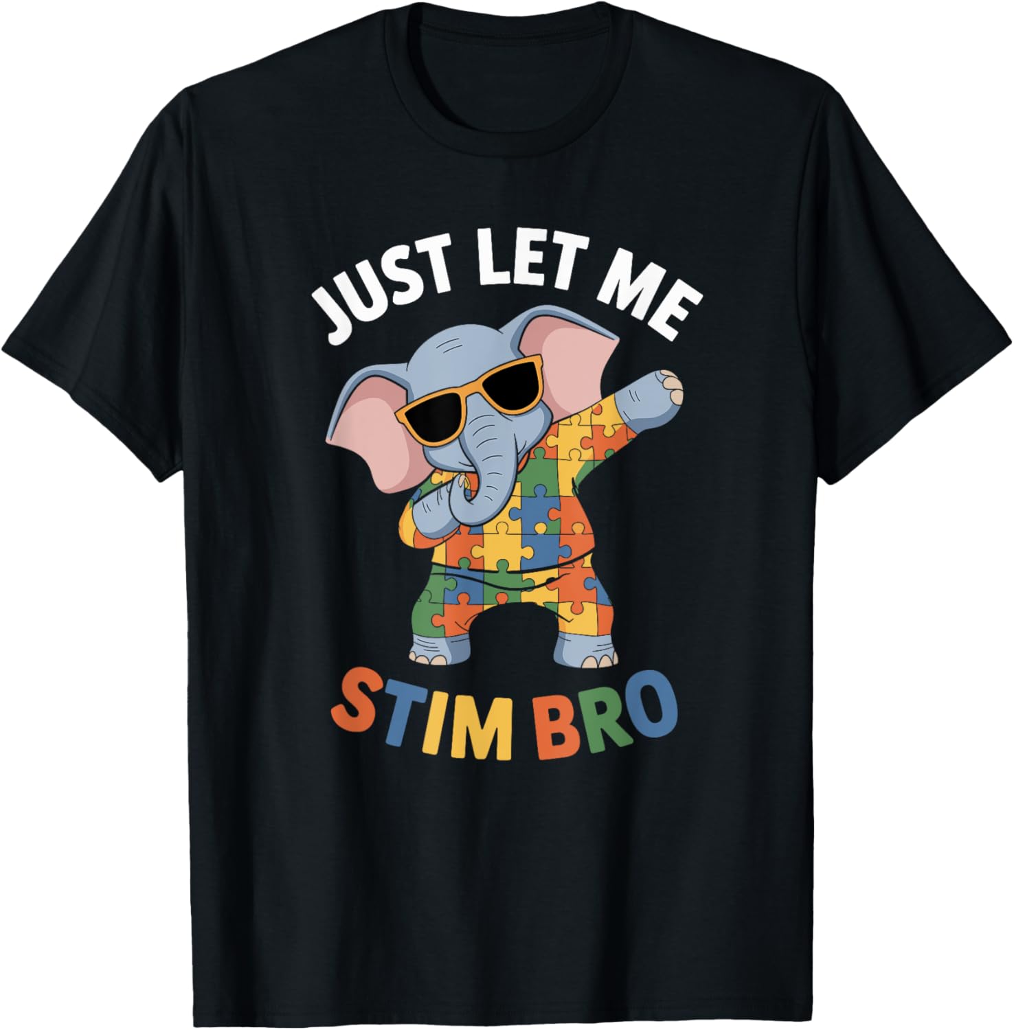 Funny Elephant Autism Awareness Just Let Me Stim Bro T-Shirt for Boys - 18