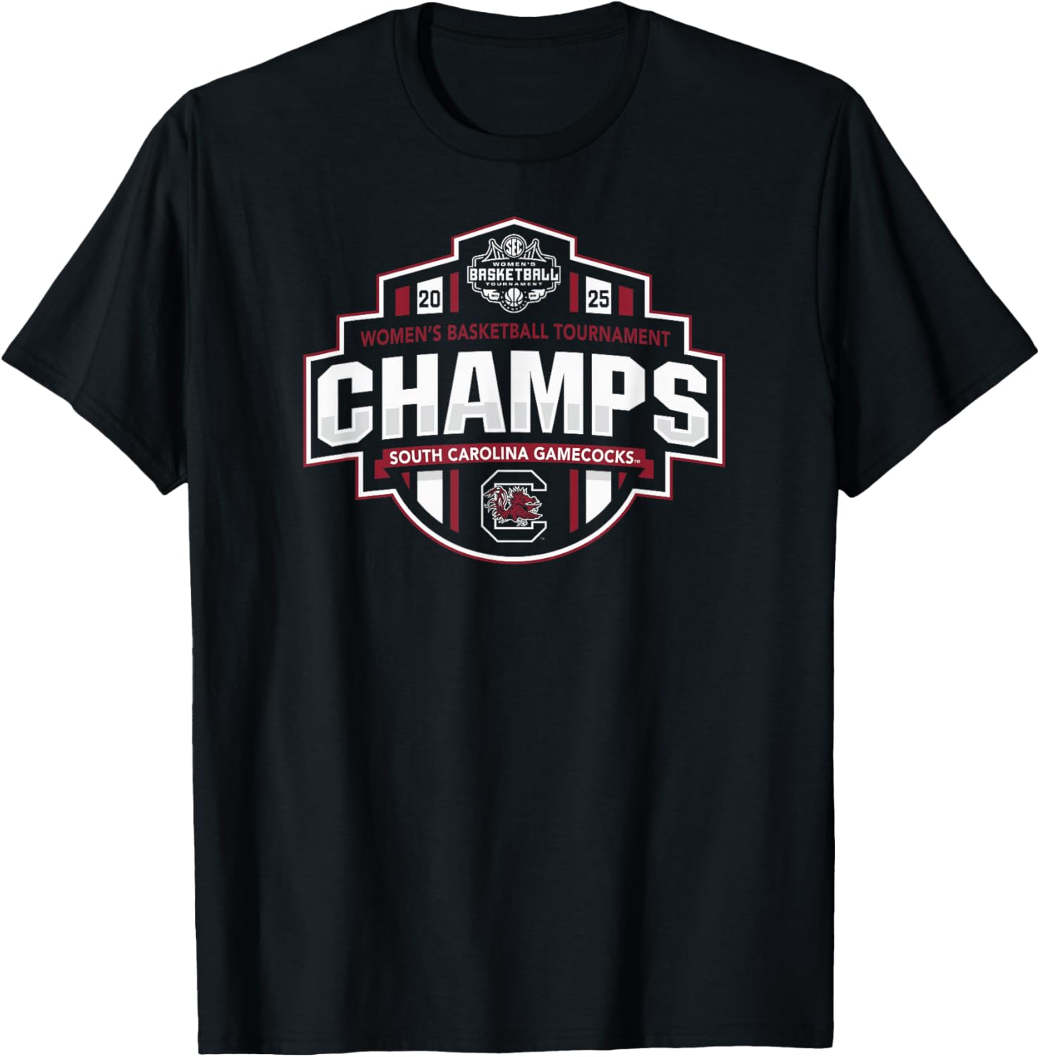 South Carolina Gamecocks Women's Basketball 2025 SEC Champs T-Shirt - 1