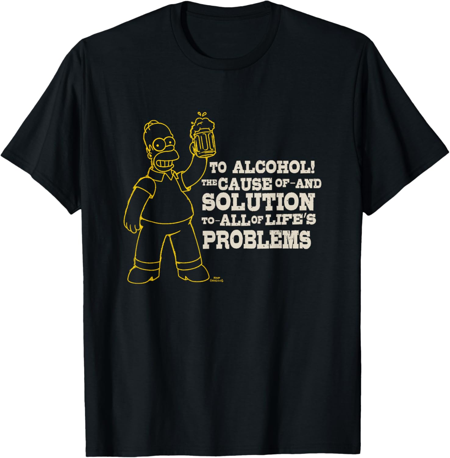 The Simpsons Alcohol T-Shirt - Humor for Every Problem Solved - 1