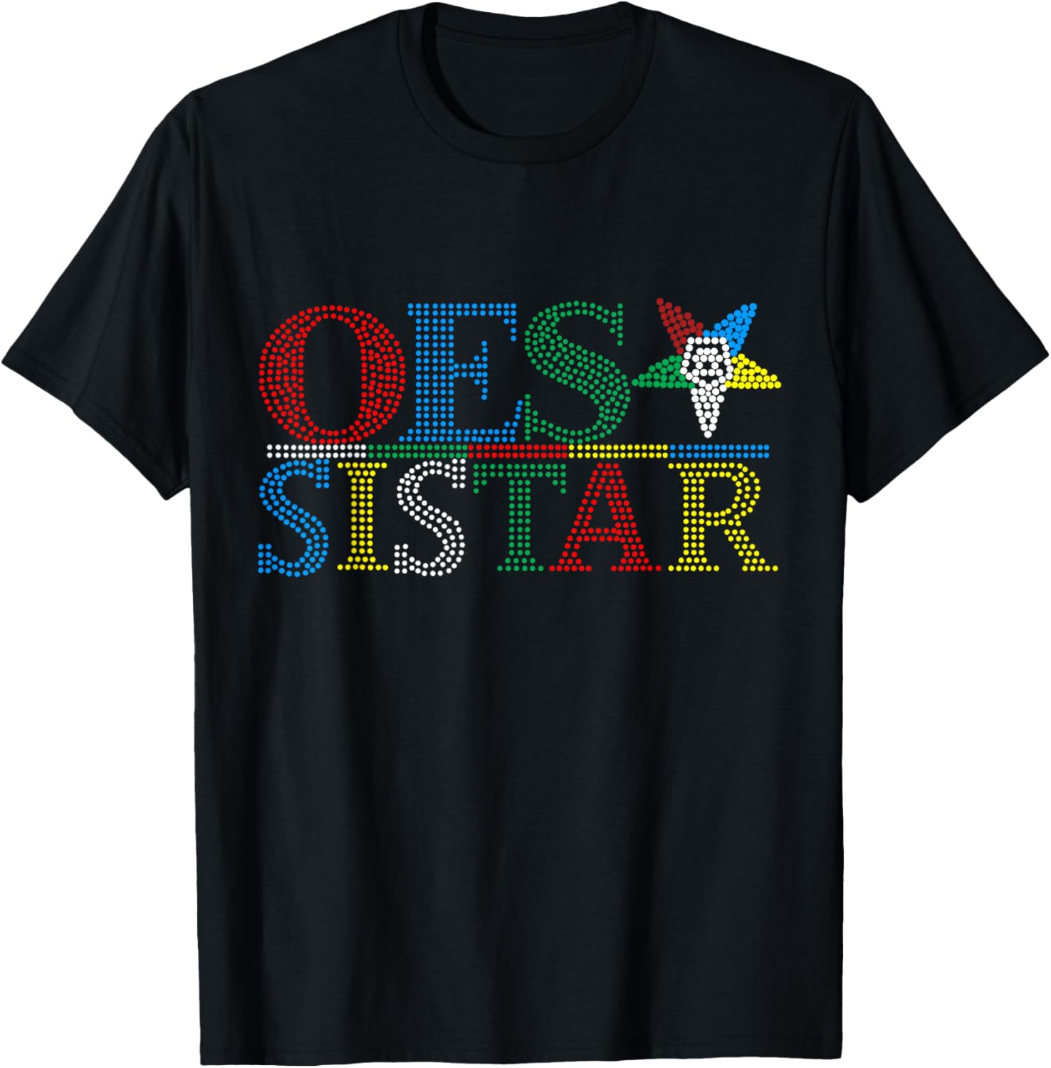 OES Sistar Dot Print Design Order of the Eastern Star Sisters T-Shirt - 18