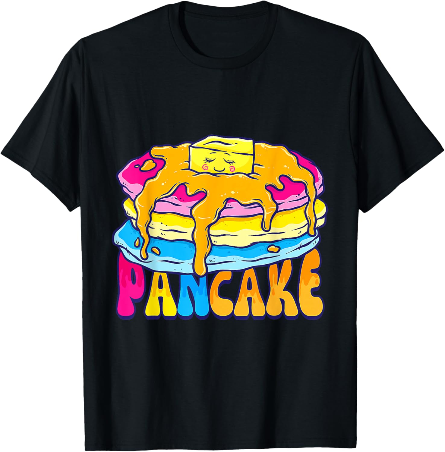 Pancakes Pansexual Pride T-Shirt for LGBTQ+ Omnisexual Love and Fun - 10