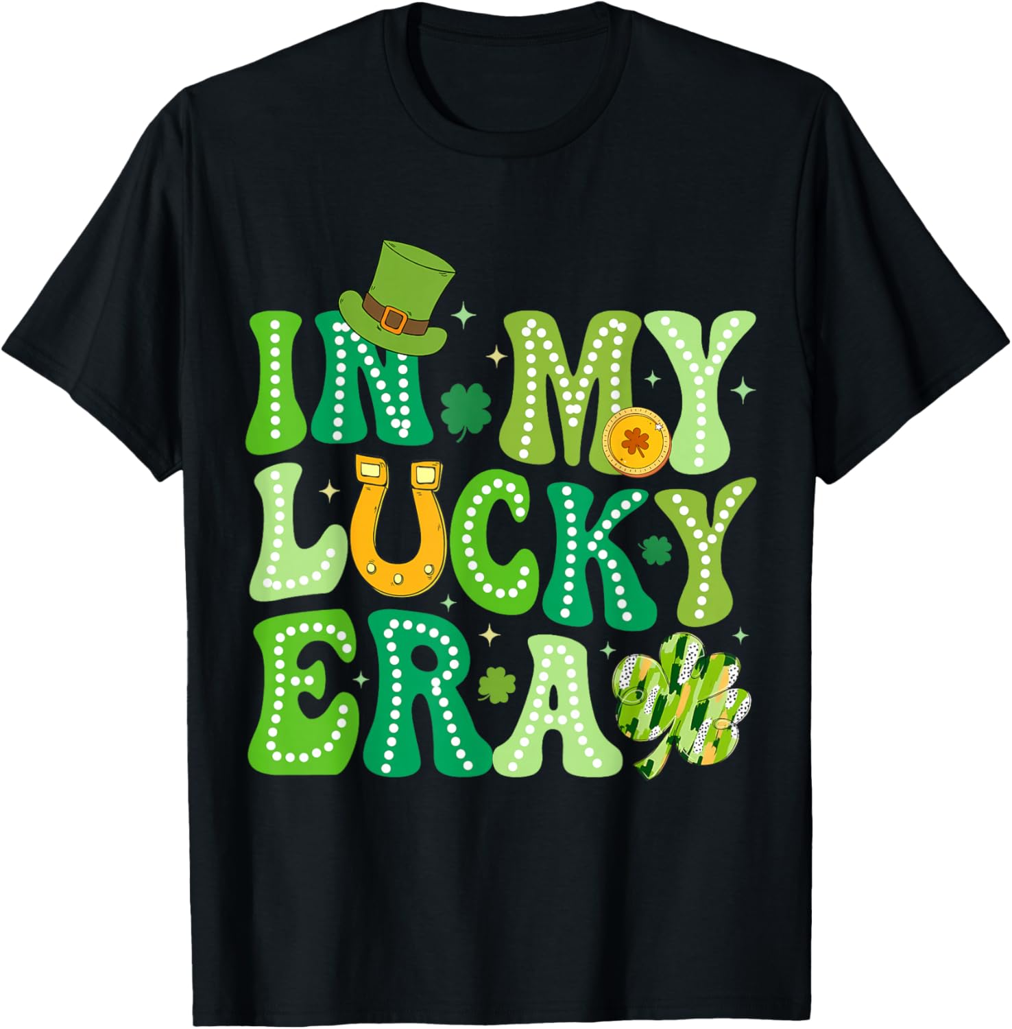 Groovy St Patricks Day Shamrock Lucky Charm T-Shirt for Fun Celebrations - 12