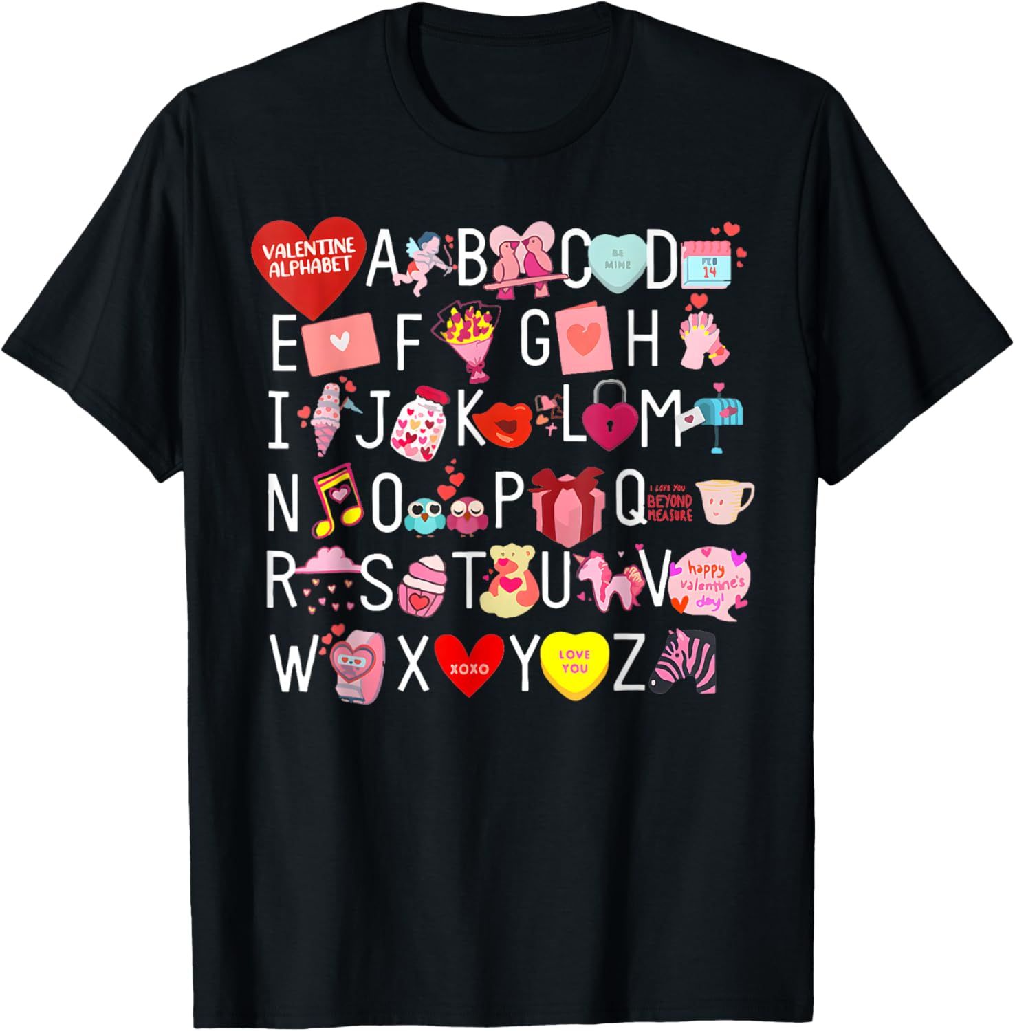 Funny ABC Teacher Appreciation Valentine's Day T-Shirt for Educators - 17
