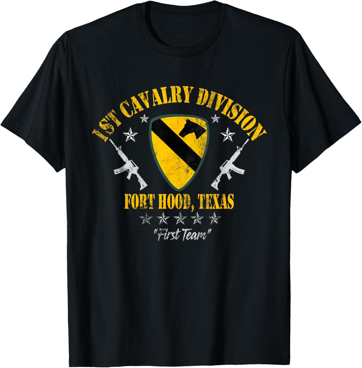 1st Cavalry Division Veteran Fort Hood TX Vintage Patriotic T-Shirt - 4