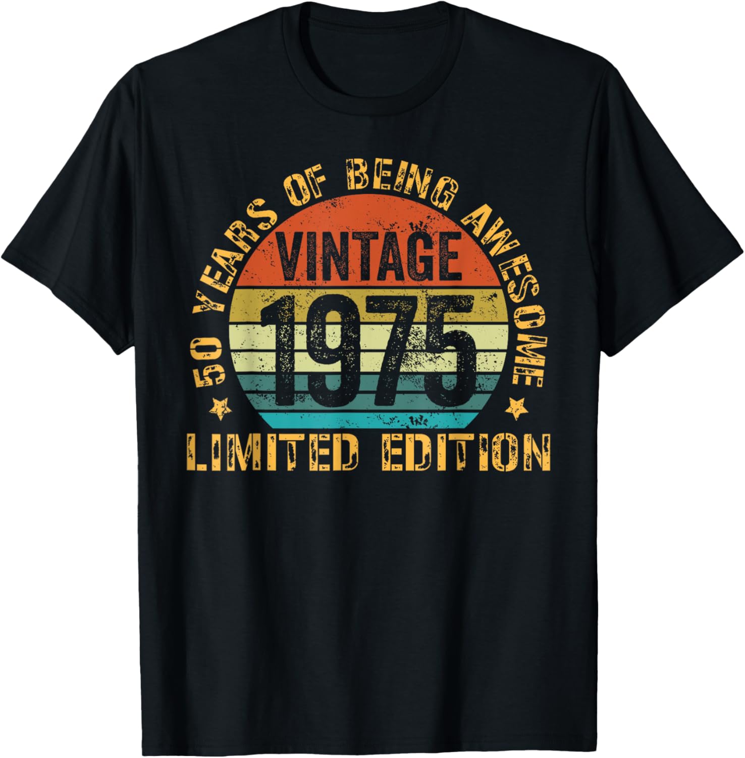 Vintage 50th Birthday T-Shirt for Men Born in 1975 - Celebrate 50 Years - 10