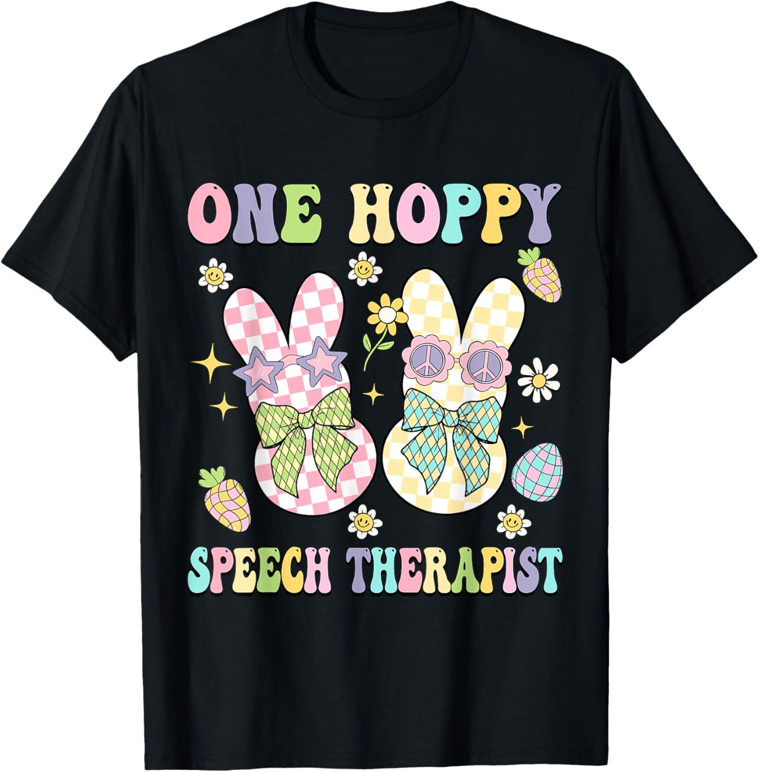 Hoppy Easter Bunny SLP Coquette T-Shirt for Speech Therapists - 7