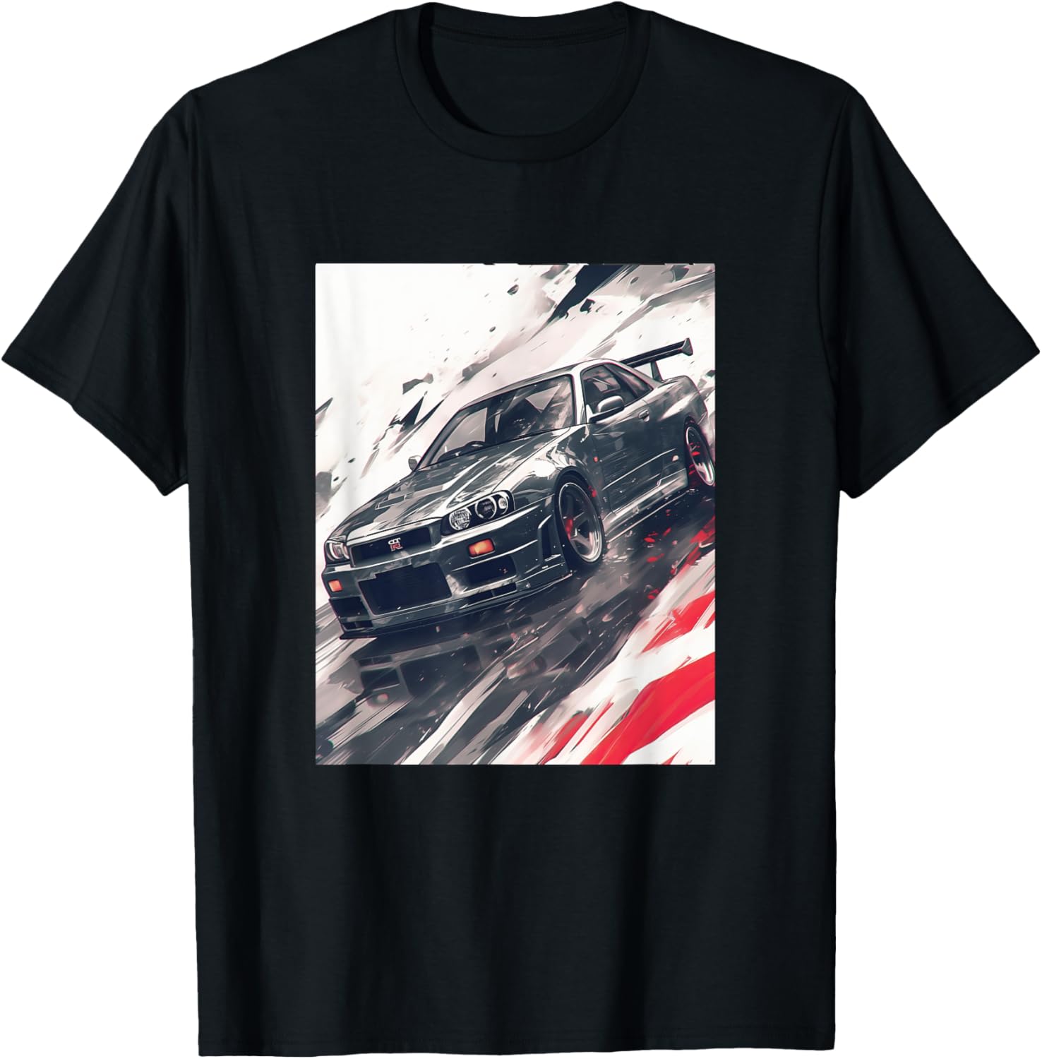 Anime Style JDM GT-R R34 Skyline Graphic Tee - Perfect for Car Lovers - 9