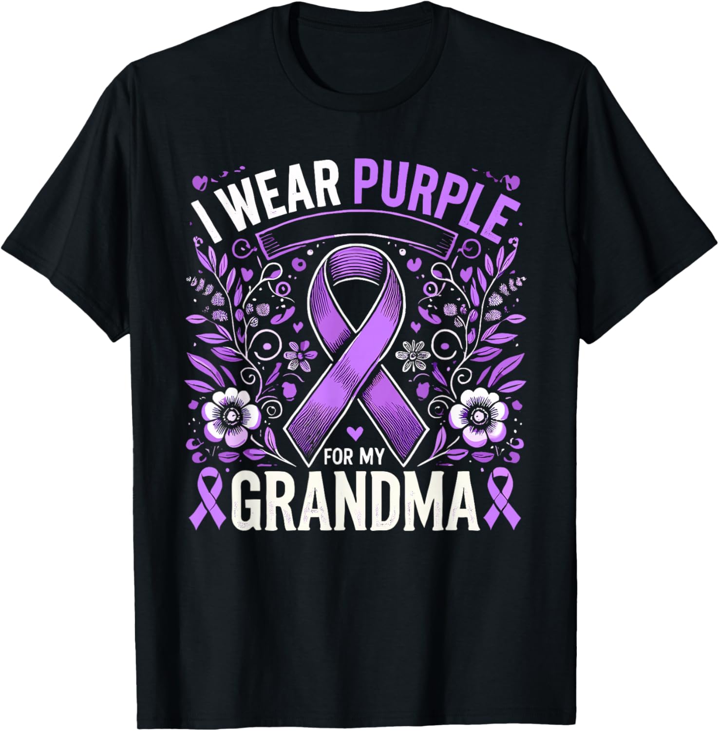 I Wear Purple for My Grandma T-Shirt for Pancreatic Cancer Awareness - 5