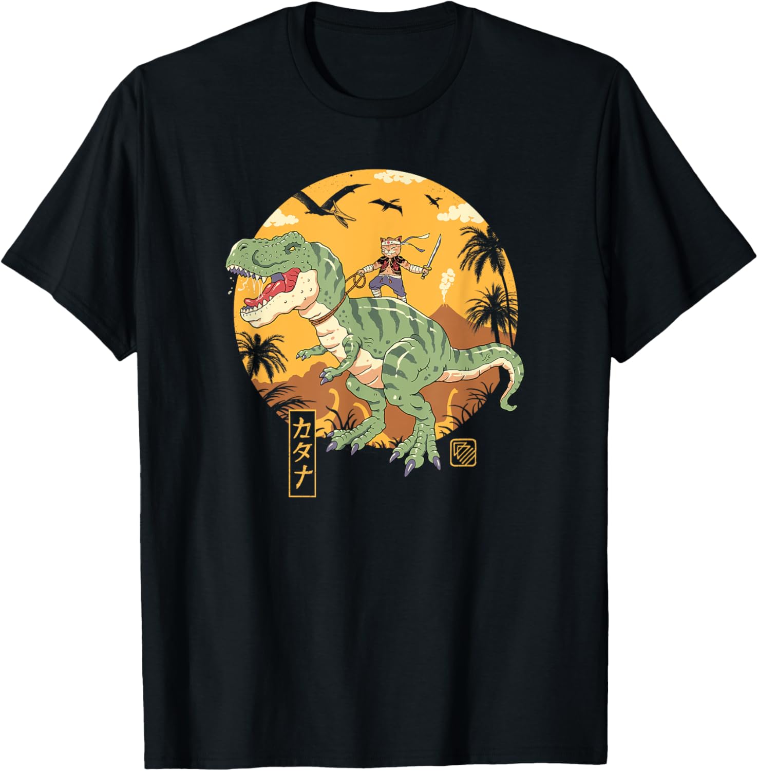Jurassic Cat Warrior T-Rex Kids and Adult T-Shirt for Fun and Style - 1