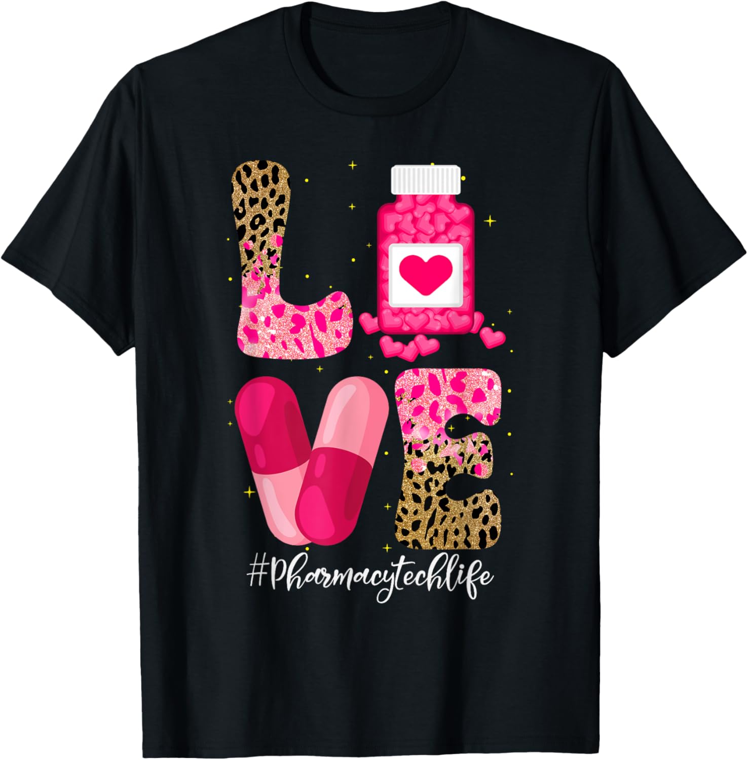 Love Pharmacy Tech Life T-Shirt for Pharmacy Technicians and Medicine Lovers - 9