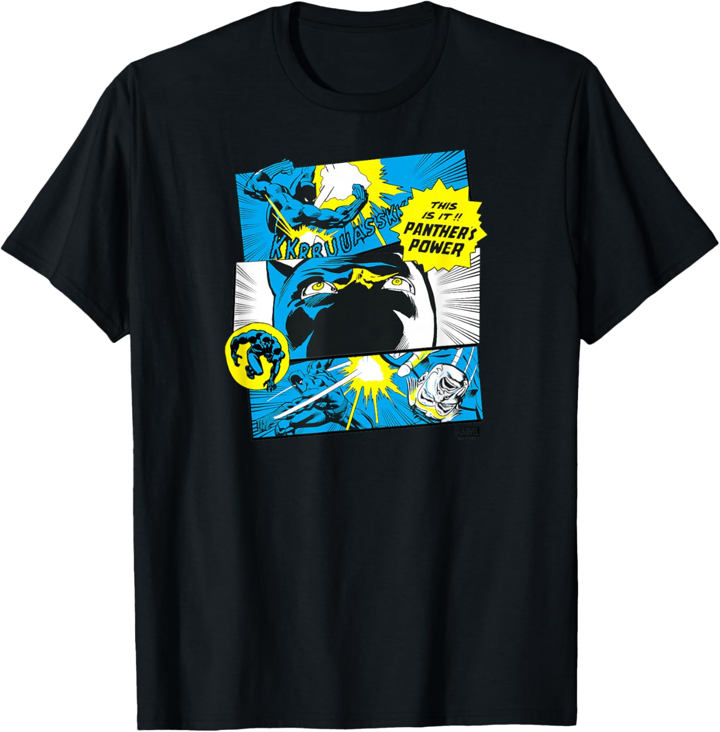 Black Panther Comic Panels T-Shirt for Marvel Fans - Stylish Apparel - 3