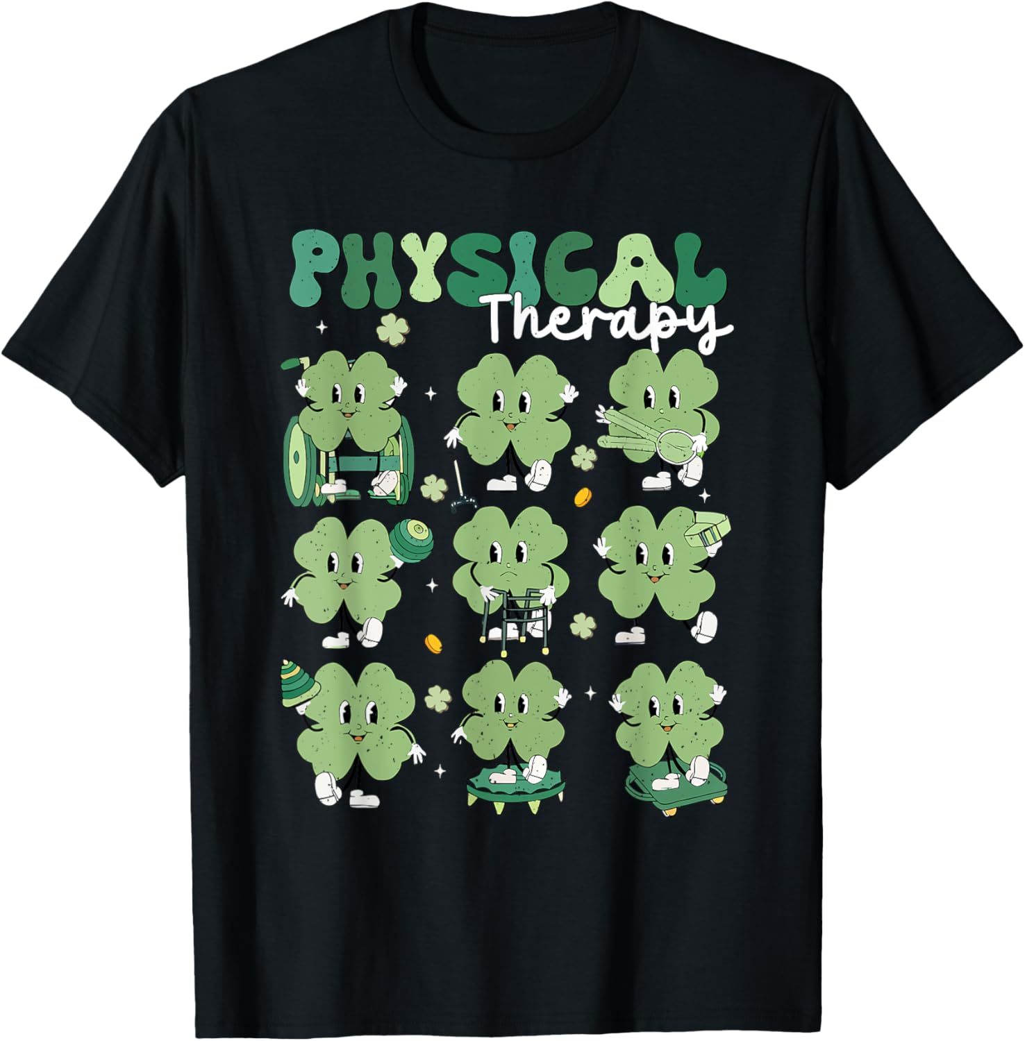 Groovy St Patricks Day Lucky Shamrock T-Shirt for Fun Celebrations - 5