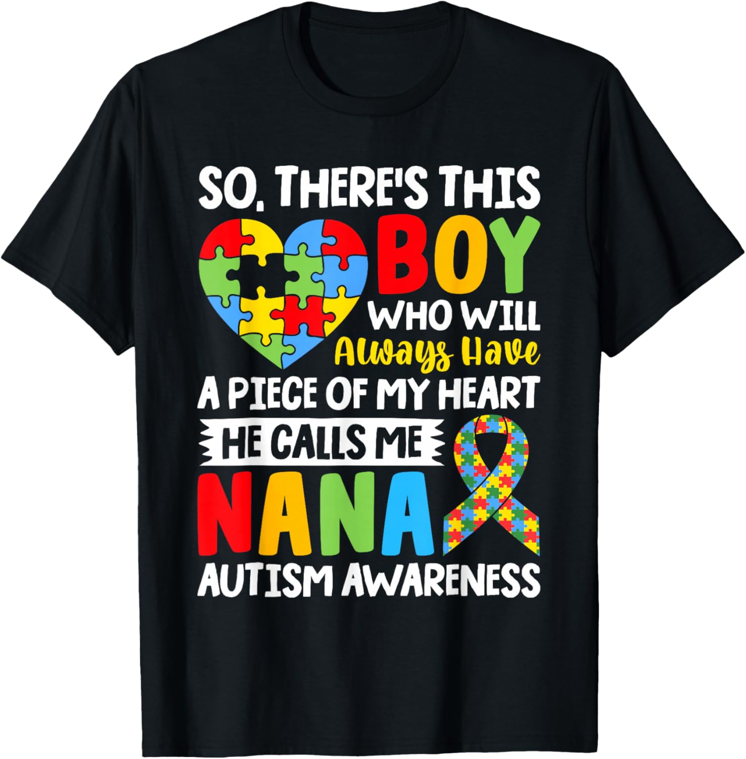 Proud Autism Grandma T-Shirt Heart Design for Nana Autism Awareness - 10